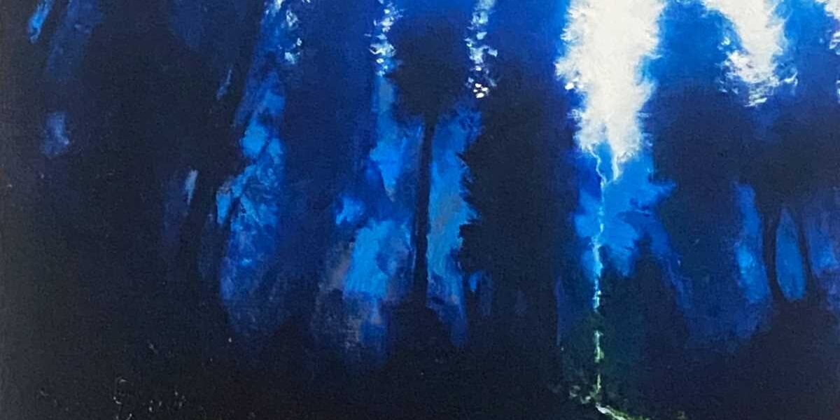 blue forrest oil on panel olie op paneel
