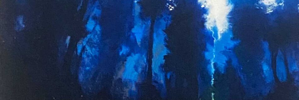blue forrest oil on panel olie op paneel