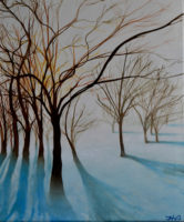 oil painting, winter shadow
